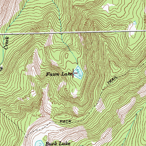 Topographic Map of Fawn Lake, ID