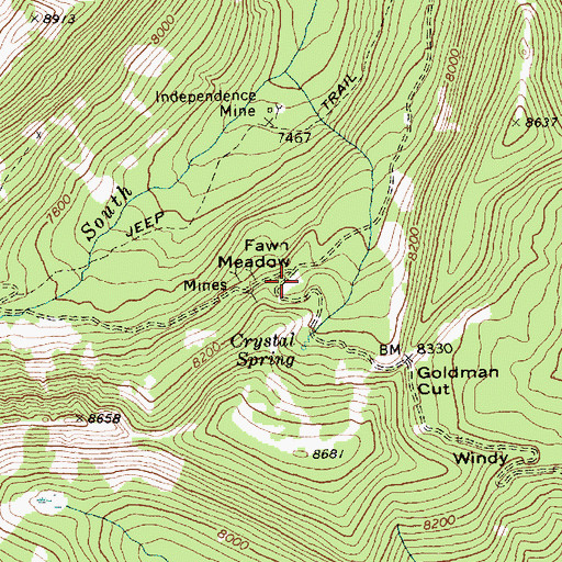 Topographic Map of Fawn Meadow, ID