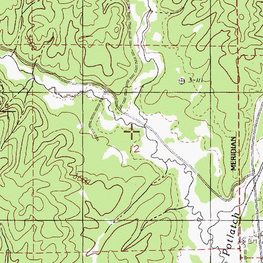 Topographic Map of Feather Creek, ID