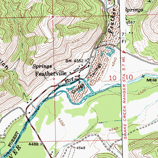 Topographic Map of Feather River, ID