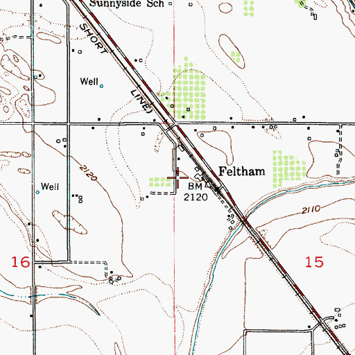 Topographic Map of Feltham, ID