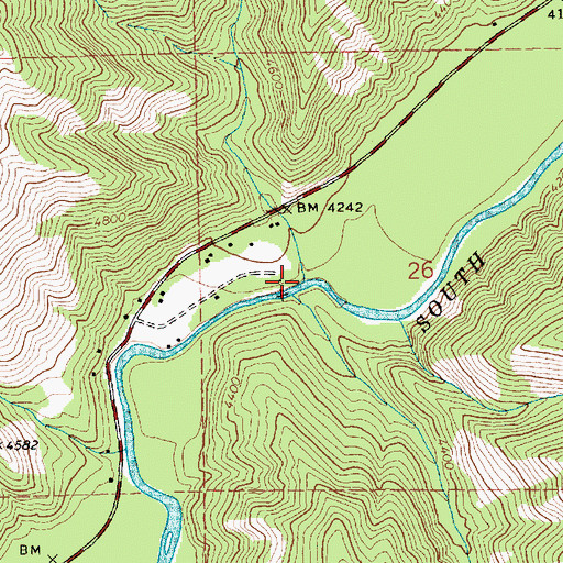 Topographic Map of Fence Creek, ID