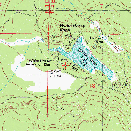 Topographic Map of White Horse Recreation Site, AZ