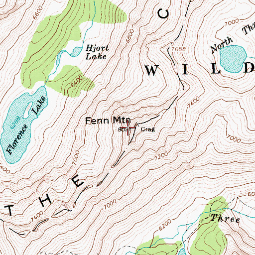 Topographic Map of Fenn Mountain, ID