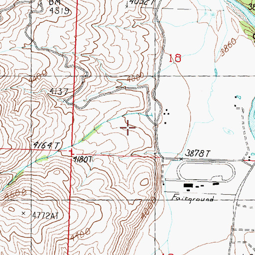 Topographic Map of Fenster Creek, ID