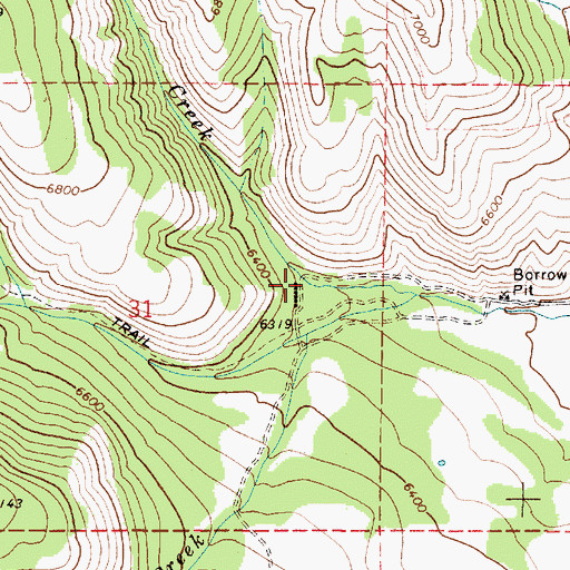 Topographic Map of Fern Creek, ID