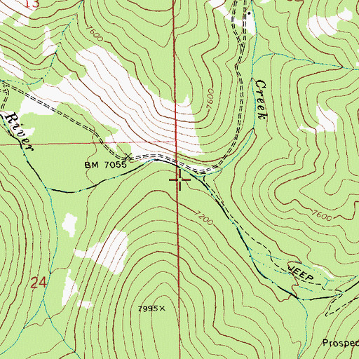 Topographic Map of Fern Creek, ID