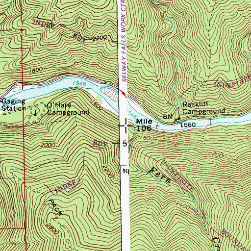 Topographic Map of Fern Creek, ID