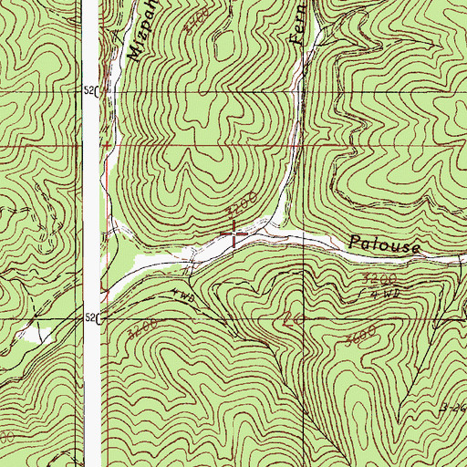 Topographic Map of Fern Creek, ID
