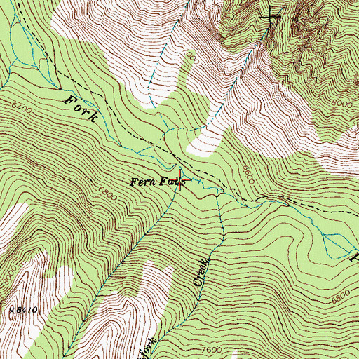 Topographic Map of Fern Falls, ID