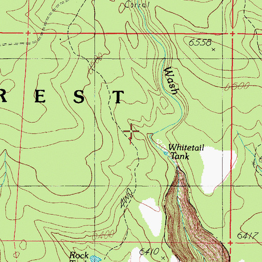 Topographic Map of Whitetail Tank, AZ