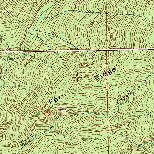 Topographic Map of Fern Ridge, ID