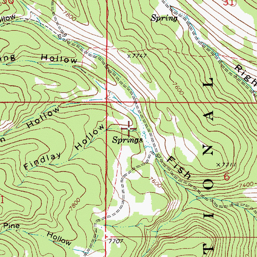 Topographic Map of Findlay Hollow, ID