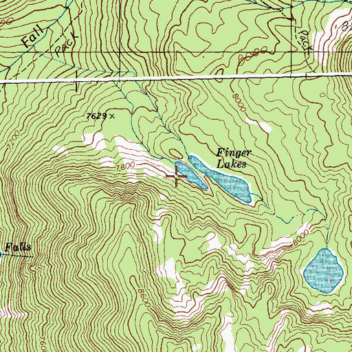 Topographic Map of Finger Lakes, ID