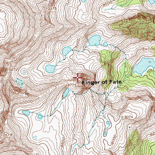 Topographic Map of Finger of Fate, ID