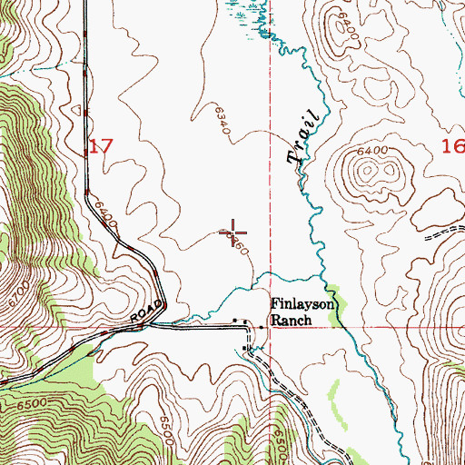 Topographic Map of Finlayson Ranch, ID