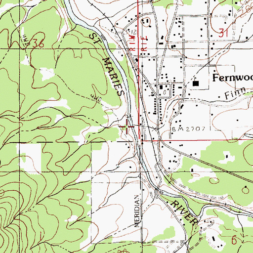 Topographic Map of Finn Creek, ID