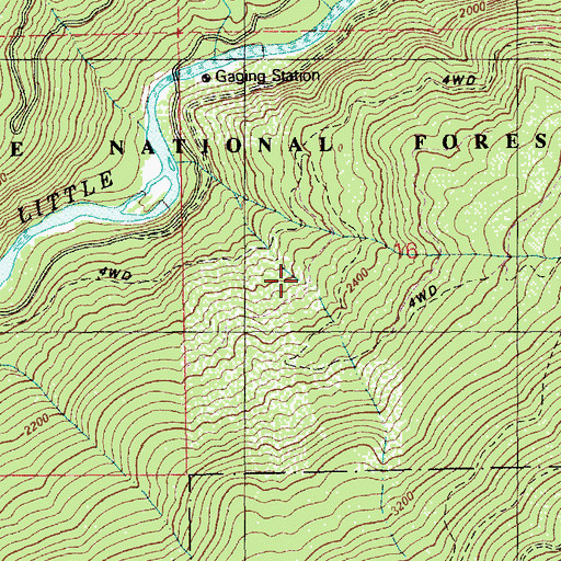 Topographic Map of Finns Cabin, ID