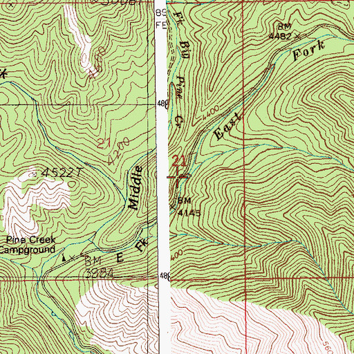 Topographic Map of Fir Creek, ID