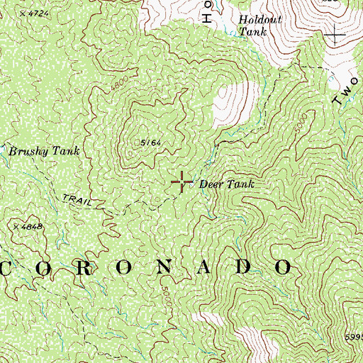Topographic Map of Deer Tank, AZ