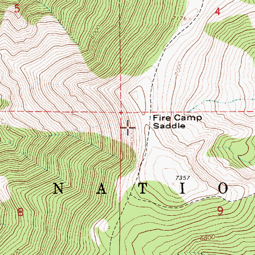Topographic Map of Fire Camp Saddle, ID