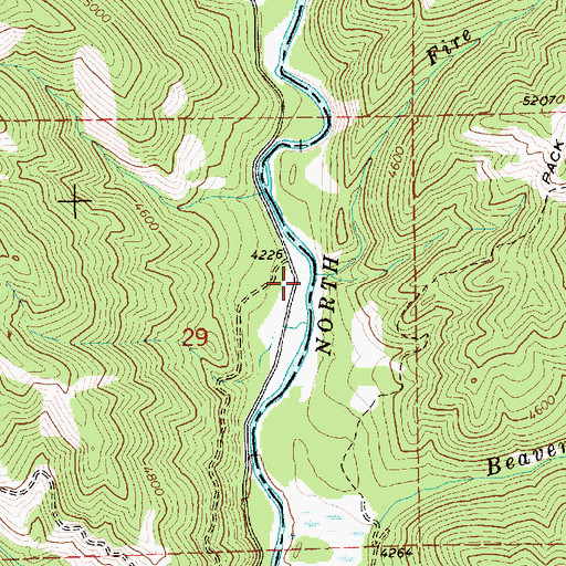 Topographic Map of Fire Creek, ID
