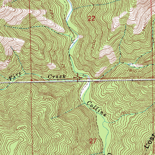 Topographic Map of Fire Creek, ID