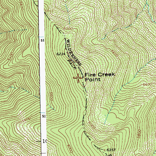 Topographic Map of Fire Creek Point, ID