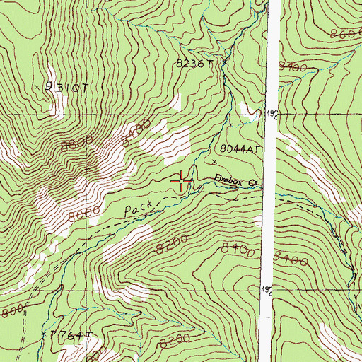 Topographic Map of Firebox Creek, ID