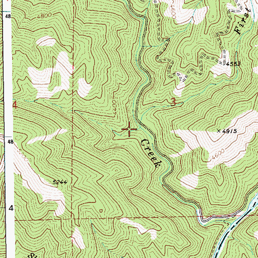 Topographic Map of First Creek, ID