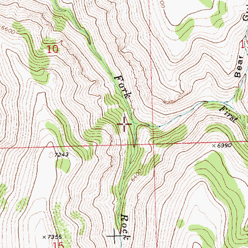 Topographic Map of First Fork Rock Creek, ID