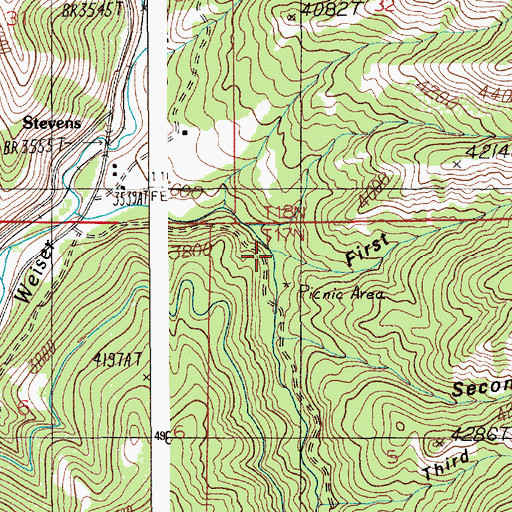 Topographic Map of First Gulch, ID