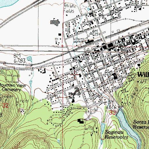 Topographic Map of Williams Health Care Center, AZ