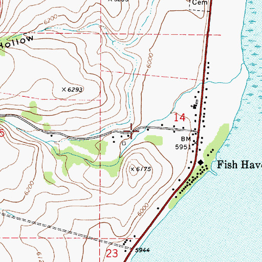 Topographic Map of Fish Haven Canyon, ID