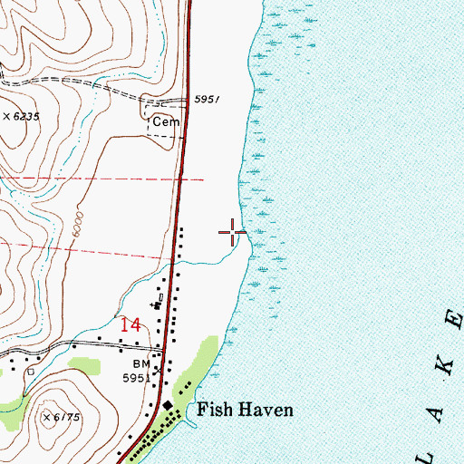Topographic Map of Fish Haven Creek, ID