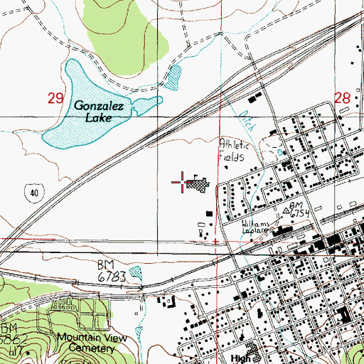 Topographic Map of Williams Elementary Middle School, AZ