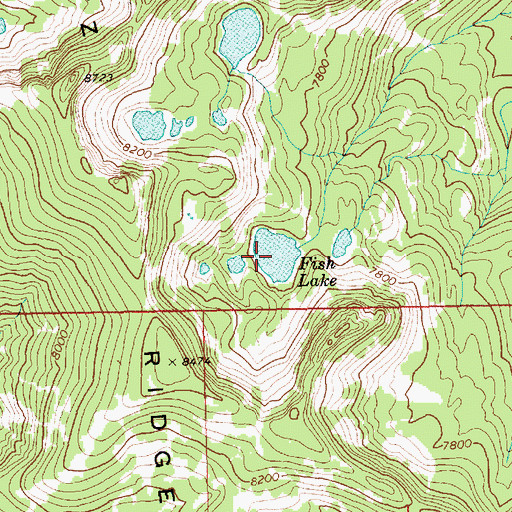 Topographic Map of Fish Lake, ID