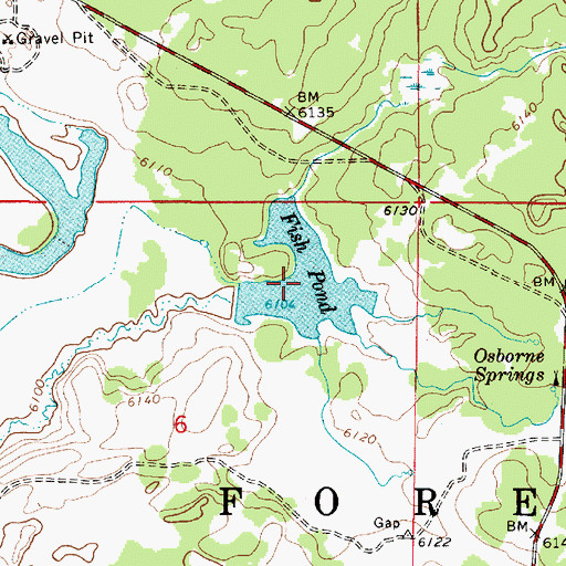 Topographic Map of Fish Pond, ID