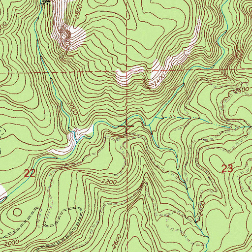 Topographic Map of Fisher Creek, ID