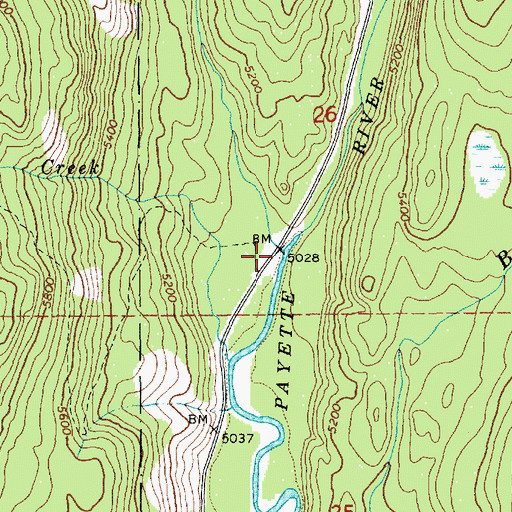 Topographic Map of Fisher Creek, ID