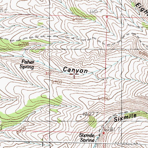 Topographic Map of Fisher Spring, ID