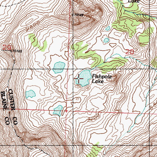 Topographic Map of Fishpole Lake, ID