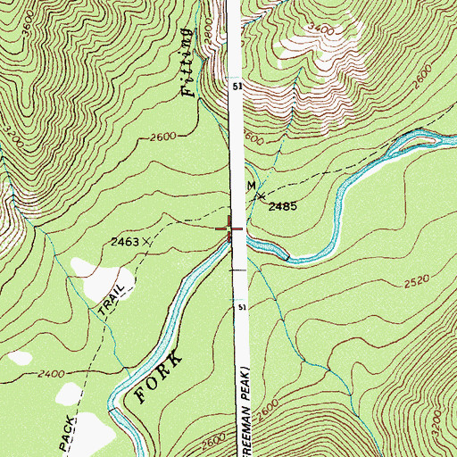 Topographic Map of Fitting Creek, ID
