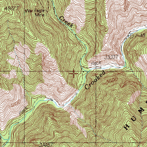 Topographic Map of Fitz Creek, ID