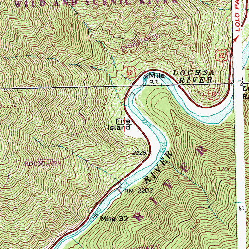 Topographic Map of Five Island, ID