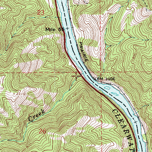 Topographic Map of Fivemile Creek, ID