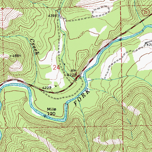 Topographic Map of Fivemile Creek, ID
