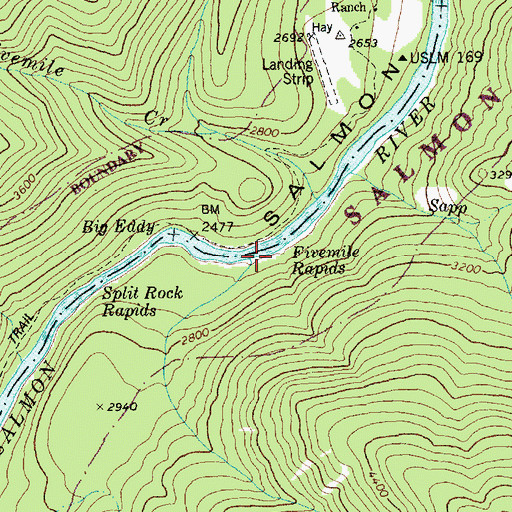 Topographic Map of Fivemile Rapids, ID