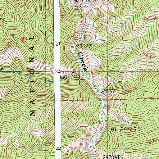 Topographic Map of Flag Creek, ID