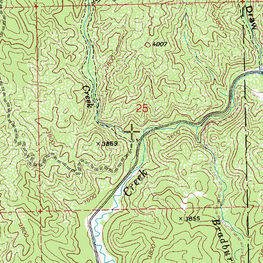 Topographic Map of Flannery Creek, ID